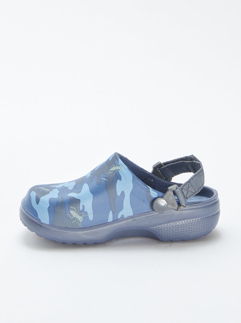 Sabots en plastique moulé 'camouflage' bleu - Kiabi