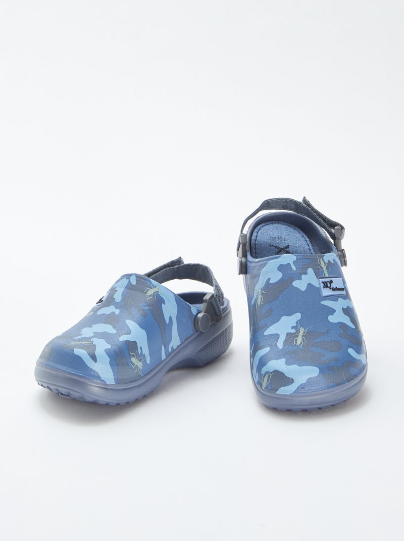 Sabots en plastique moulé 'camouflage' bleu - Kiabi
