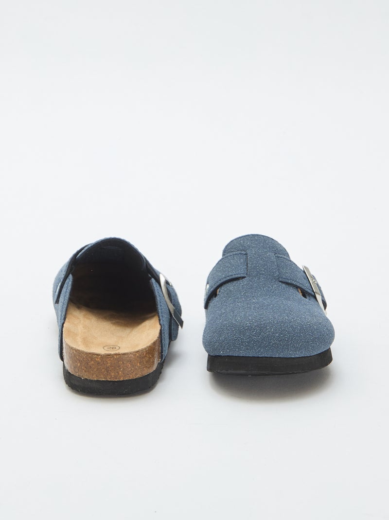 Sabots en suédine avec une boucle Bleu - Kiabi