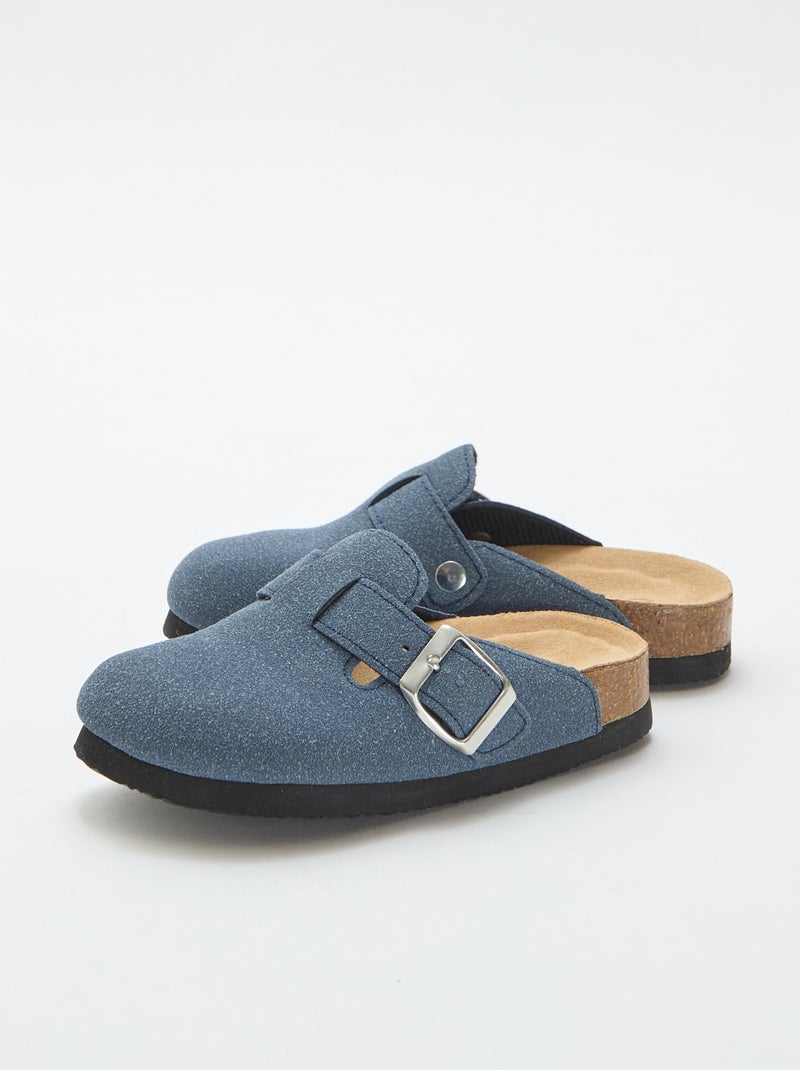 Sabots en suédine avec une boucle Bleu - Kiabi