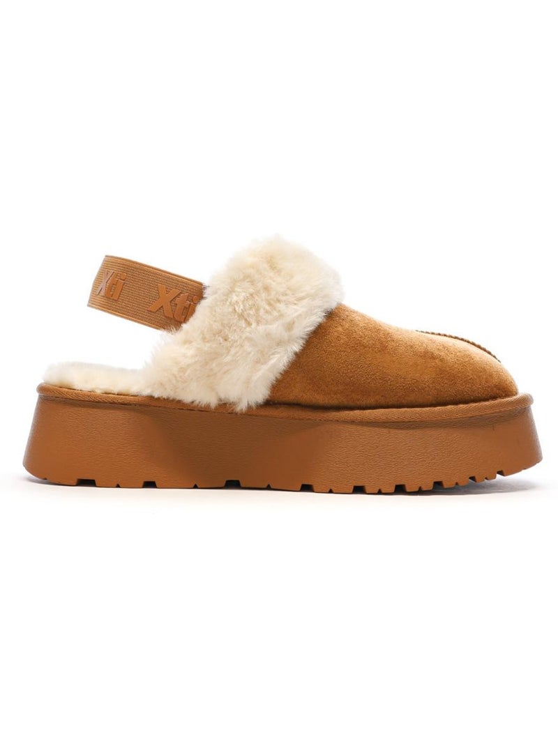 Sabots fourrés à élastique   Femme Xti Microfiber Camel - Kiabi