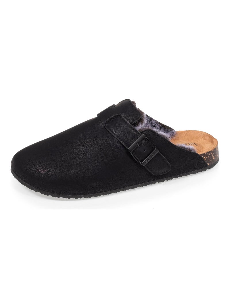 Sabots fourrés, semelle extra-flex, légers, patch talon confort  Isotoner Noir - Kiabi