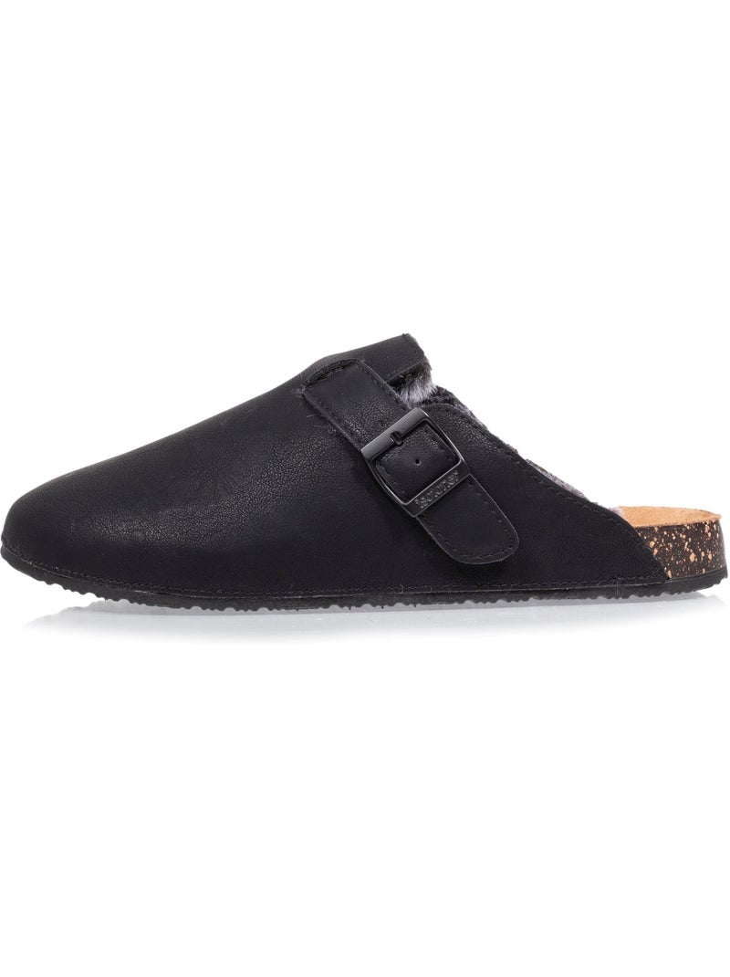 Sabots fourrés, semelle extra-flex, légers, patch talon confort Noir - Kiabi