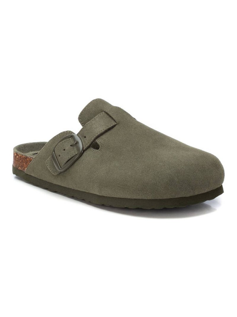 Sabots homme en cuir Kaki - Kiabi