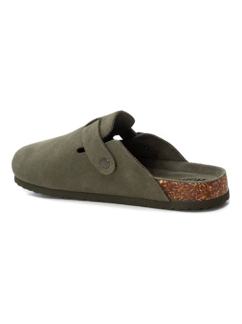 Sabots homme en cuir Kaki - Kiabi