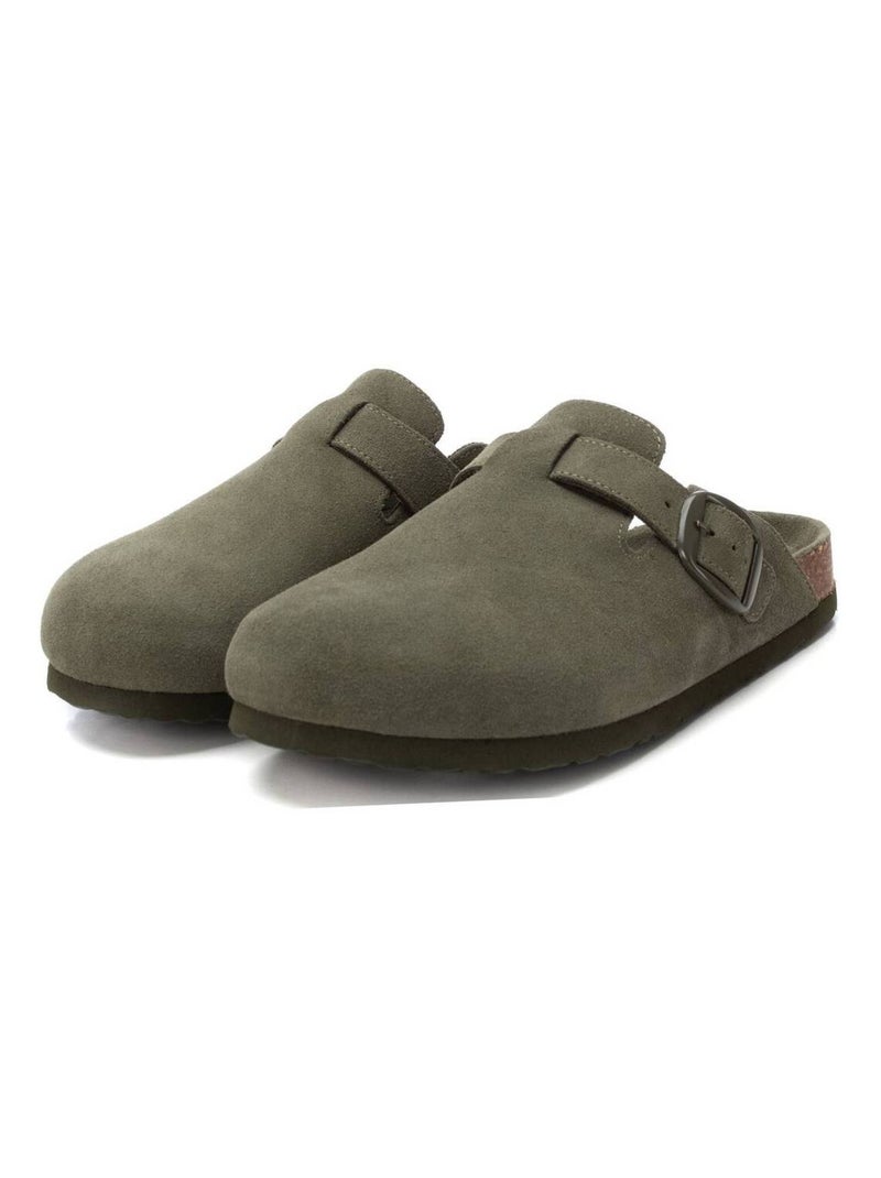 Sabots homme en cuir Kaki - Kiabi