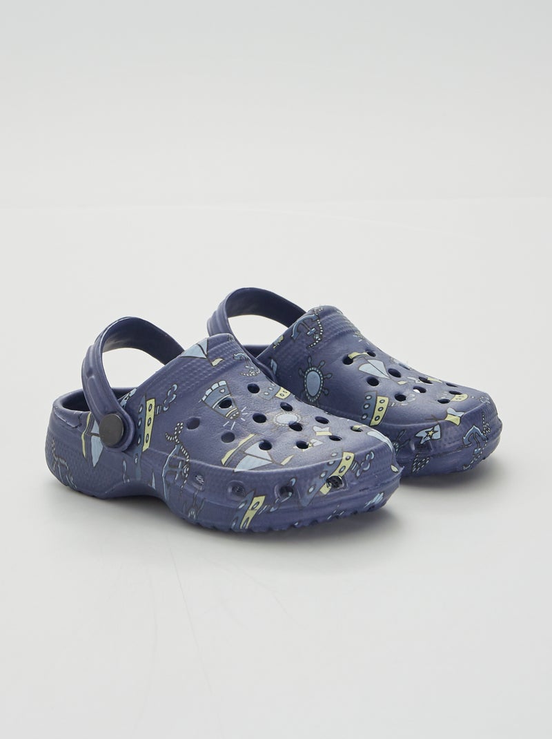 Sabots imprimés bleu navy - Kiabi