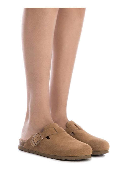 Sabots plats femme en cuir - Kiabi