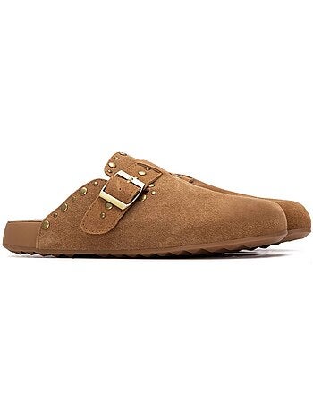 Sabots plats femme en cuir