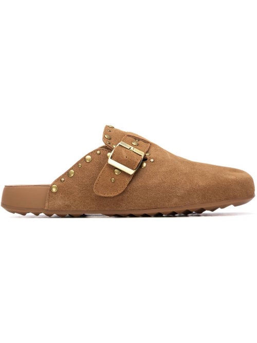 Sabots plats femme en cuir - Kiabi
