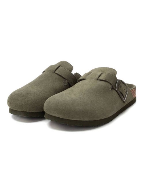 Sabots plats femme en cuir - Kiabi