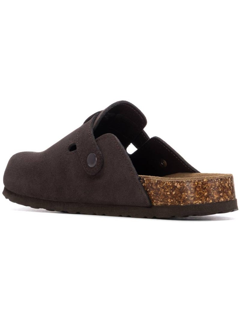 Sabots plats femme en cuir Marron - Kiabi