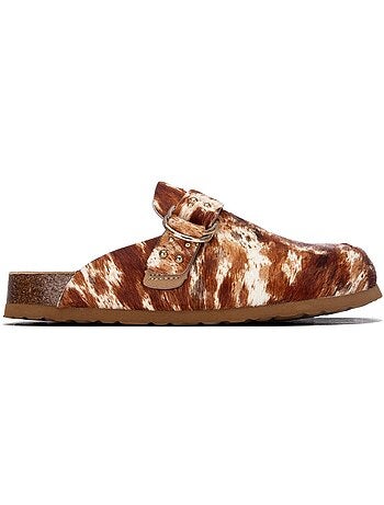 Sabots plats femme en cuir