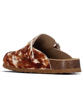 Sabots plats femme en cuir