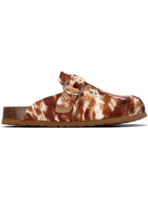 Sabots plats femme en cuir - Kiabi