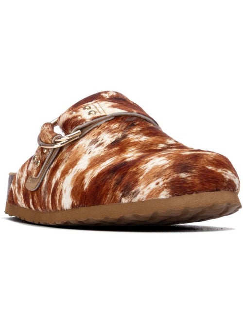Sabots plats femme en cuir - Kiabi
