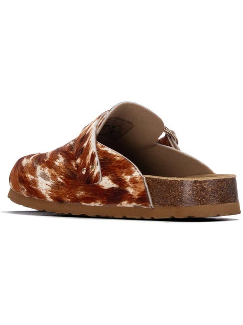 Sabots plats femme en cuir - Kiabi
