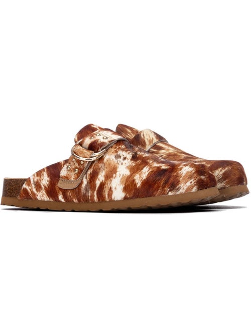 Sabots plats femme en cuir - Kiabi
