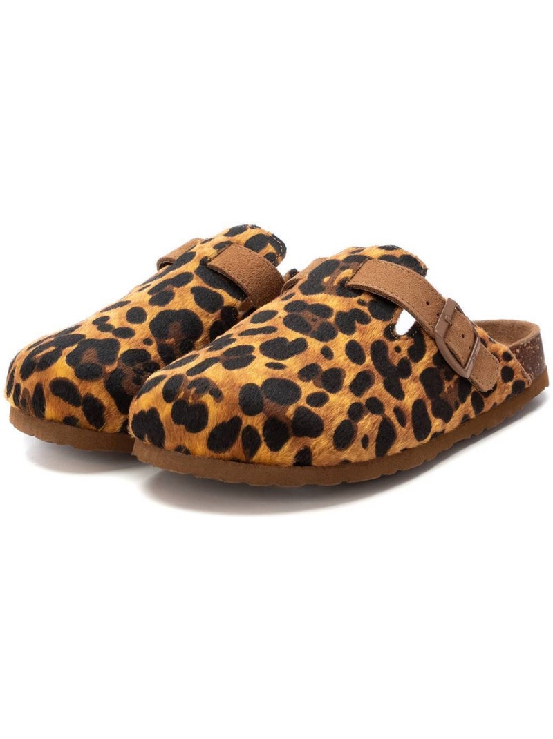 Sabots plats femme en cuir Noir Marron - Kiabi