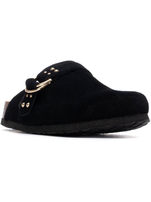 Sabots plats femme en cuir - Kiabi