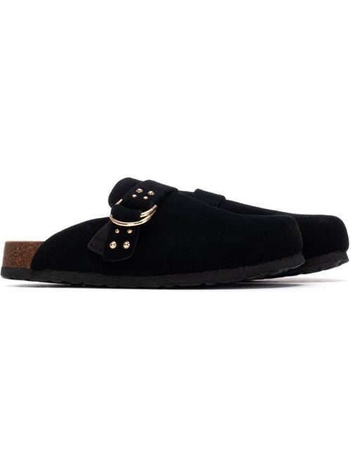 Sabots plats femme en cuir - Kiabi