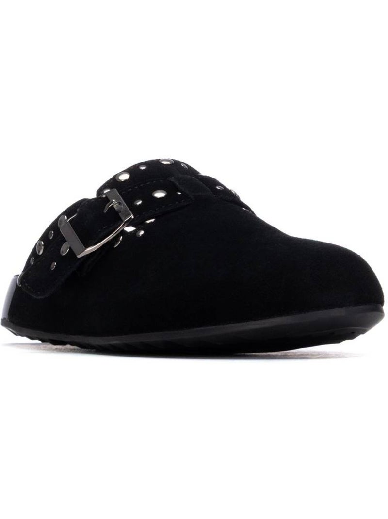Sabots plats femme en cuir Noir - Kiabi