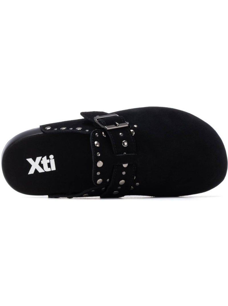 Sabots plats femme en cuir Noir - Kiabi