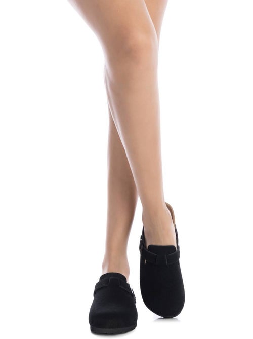 Sabots plats femme en cuir - Kiabi