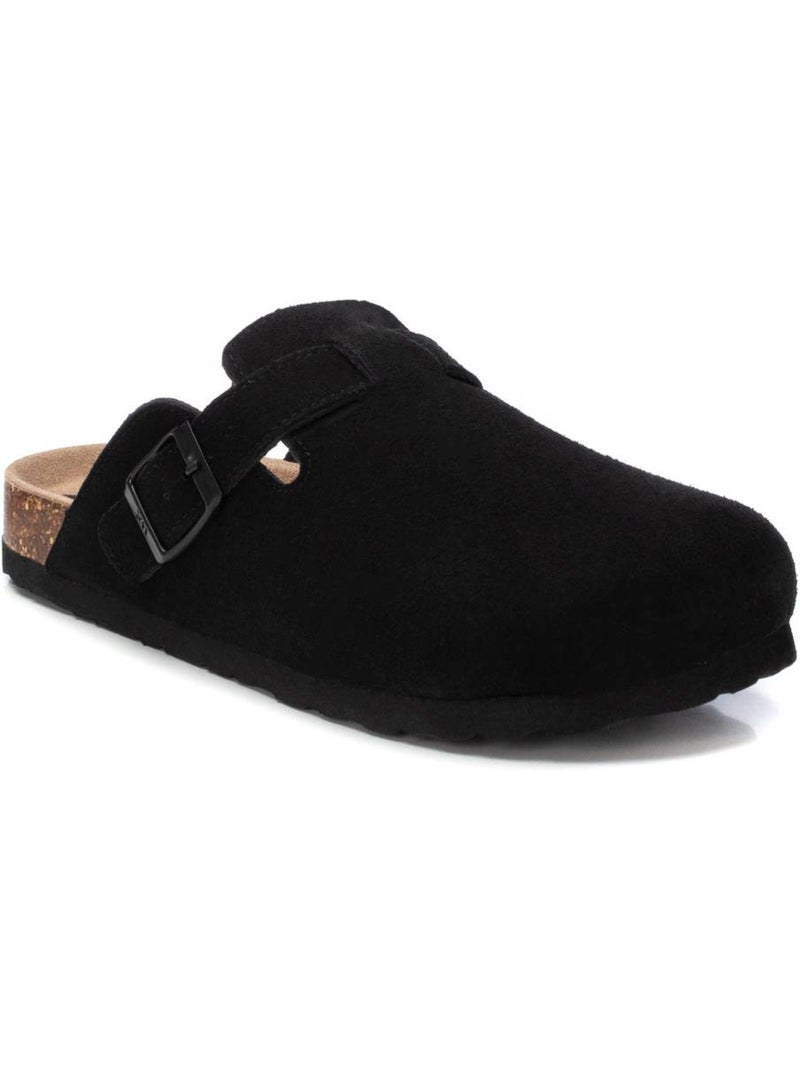 Sabots plats femme en cuir Noir - Kiabi