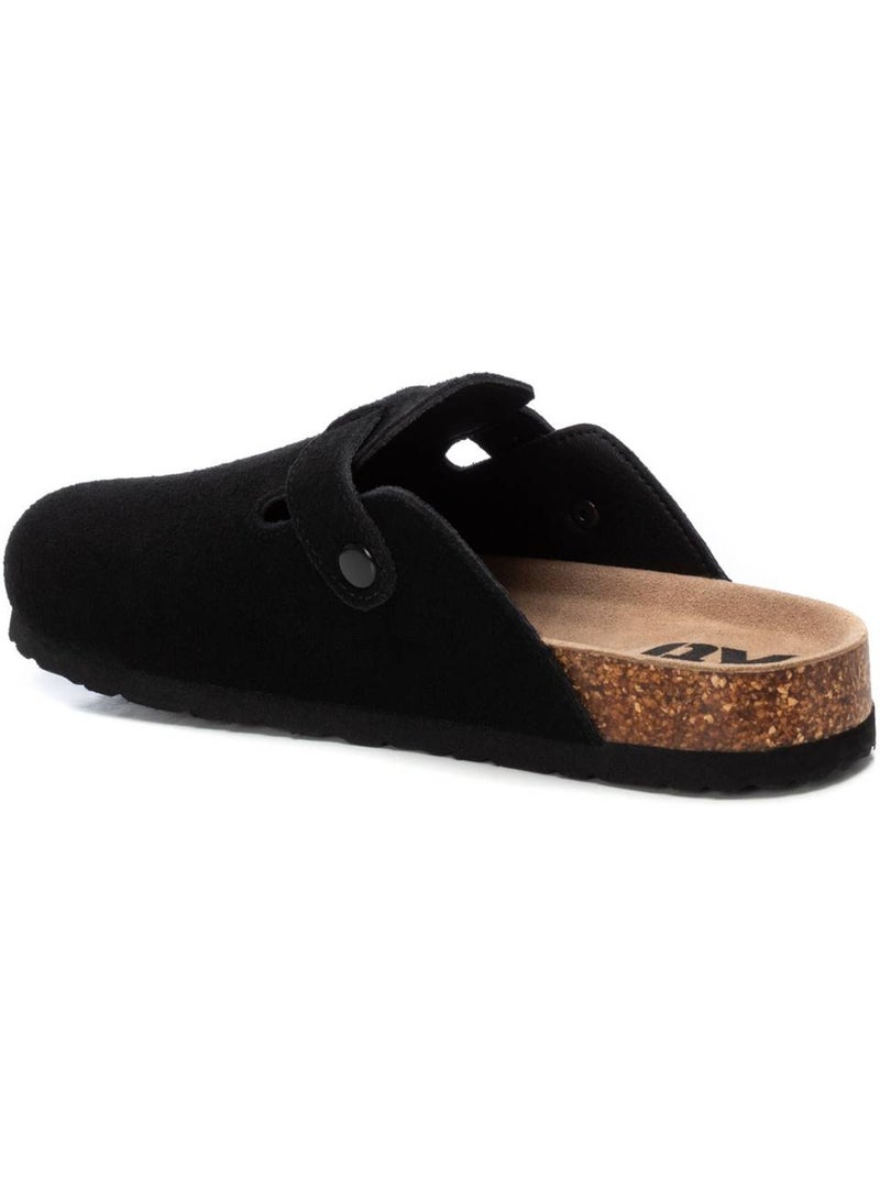 Sabots plats femme en cuir Noir - Kiabi