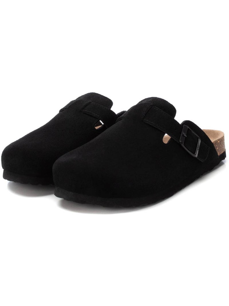 Sabots plats femme en cuir Noir - Kiabi