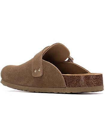 Sabots plats femme en cuir