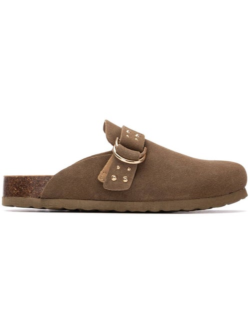 Sabots plats femme en cuir - Kiabi