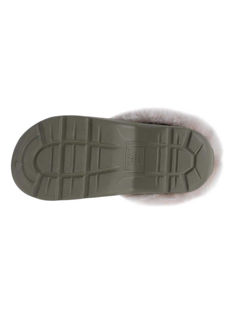 Sabots sabot très confortable avec chaussettes fourrée amovible  Isotoner Kaki - Kiabi