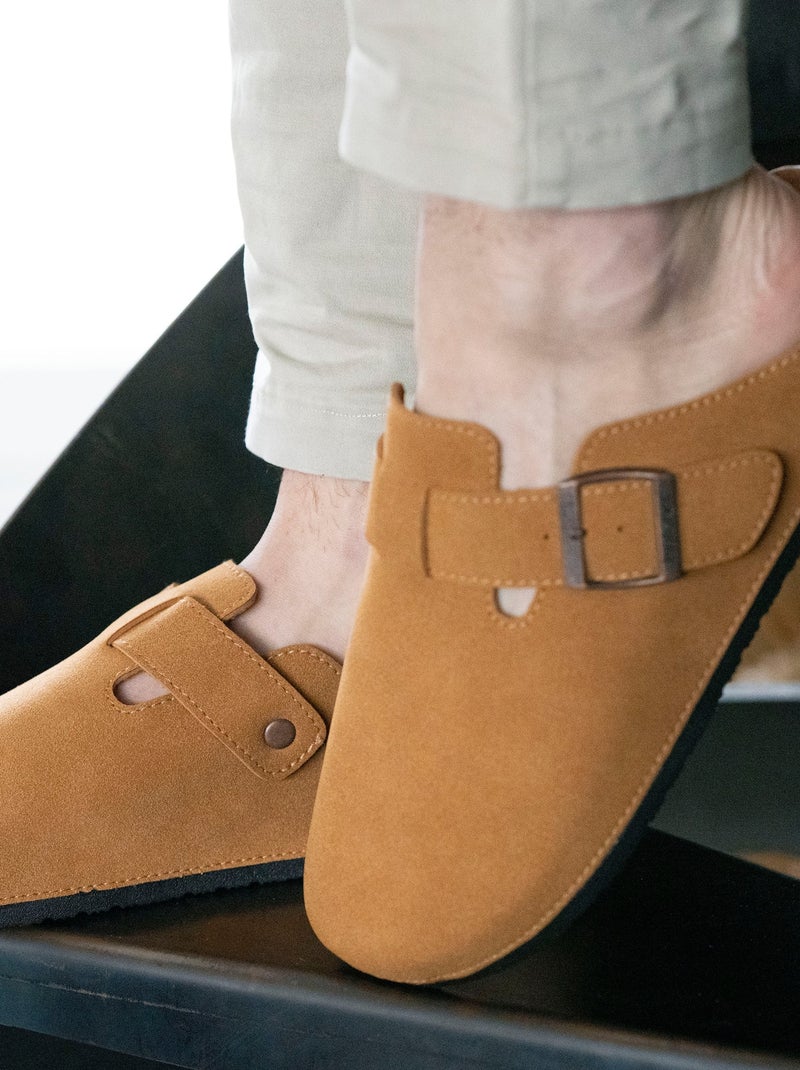 Sabots semelle extra-flex, légers, patch talon confort  Isotoner Camel - Kiabi