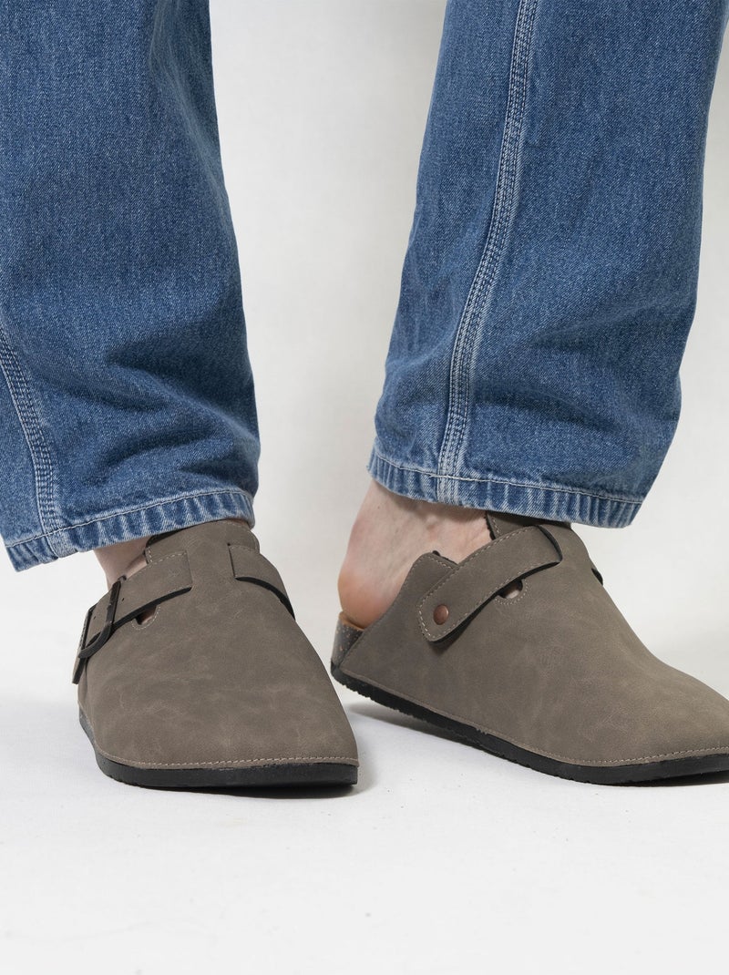 Sabots semelle extra-flex, légers, patch talon confort  Isotoner Taupe - Kiabi