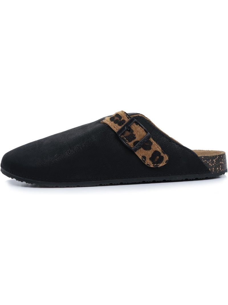 Sabots semelle extra-flex, légers, patch talon confort Noir Noir Blanc - Kiabi