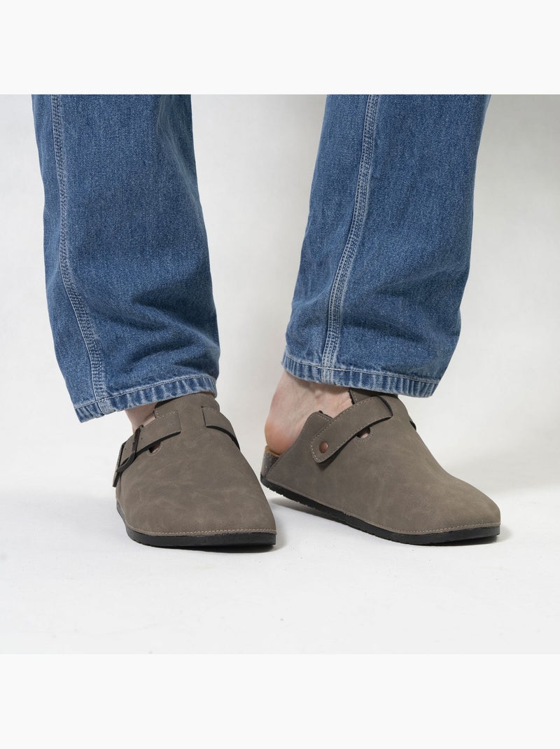 Sabots semelle extra-flex, légers, patch talon confort Taupe - Kiabi