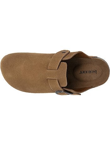 Sabots semelle intérieure cuir extra-flex - patch talon confort isotoner
