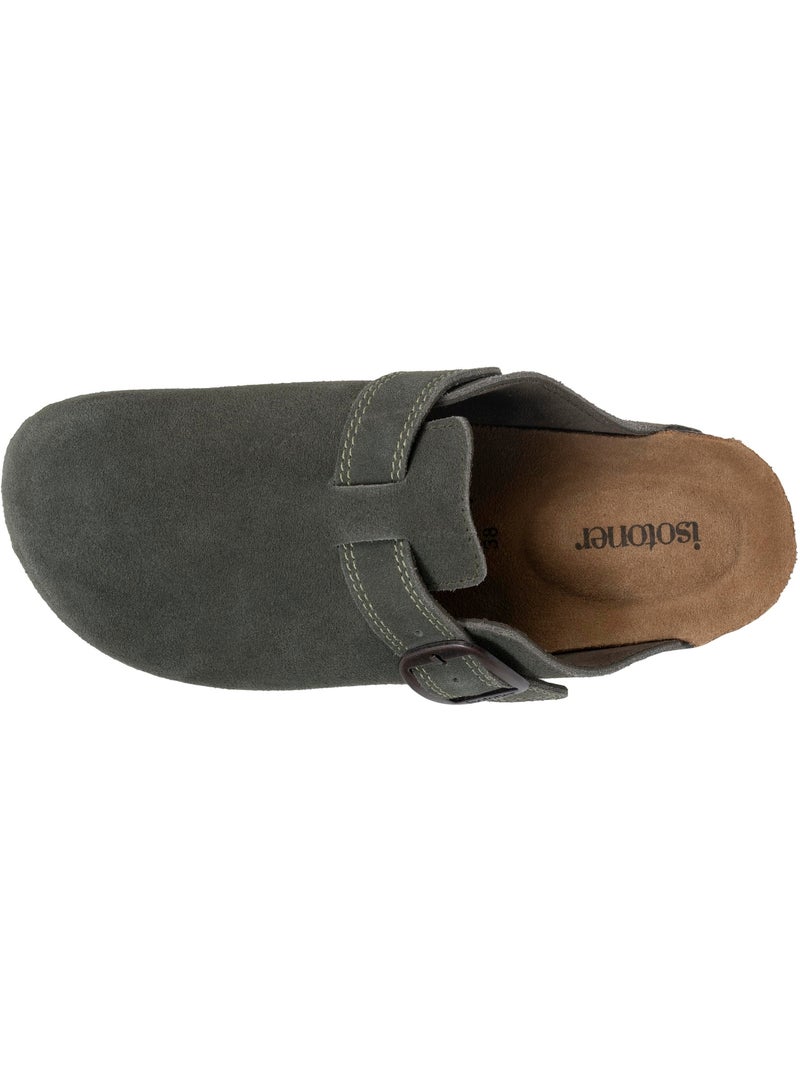 Sabots semelle intérieure cuir extra-flex - patch talon confort  isotoner Kaki - Kiabi