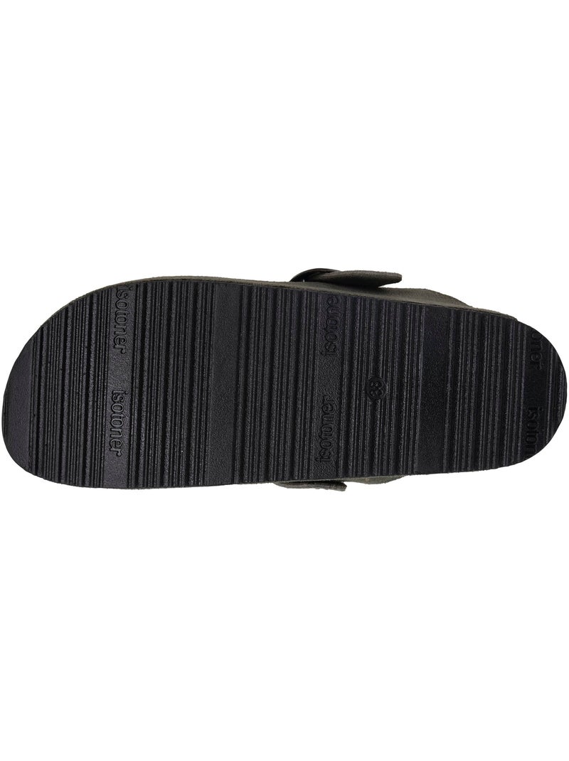 Sabots semelle intérieure cuir extra-flex - patch talon confort  isotoner Kaki - Kiabi