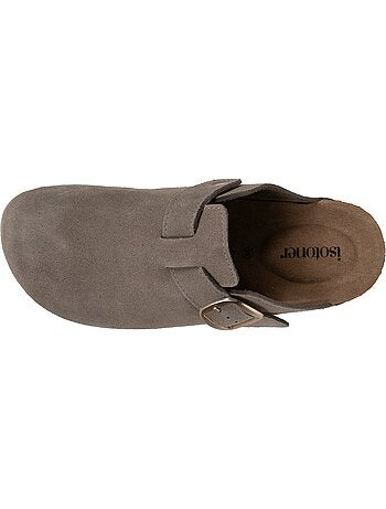 Sabots semelle intérieure cuir extra-flex - patch talon confort isotoner