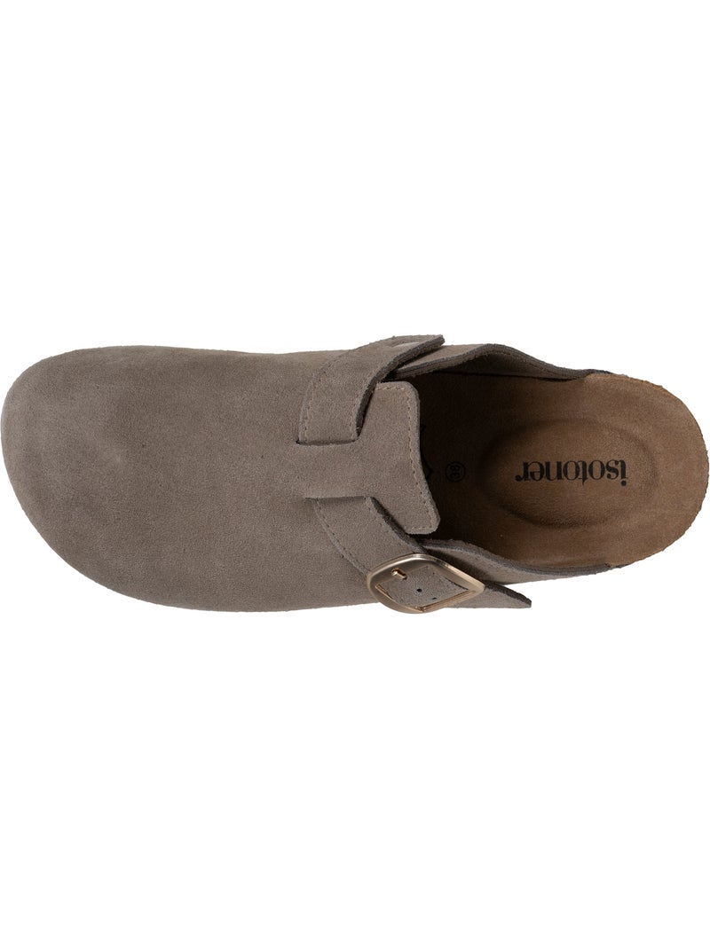 Sabots semelle intérieure cuir extra-flex - patch talon confort  isotoner Taupe - Kiabi