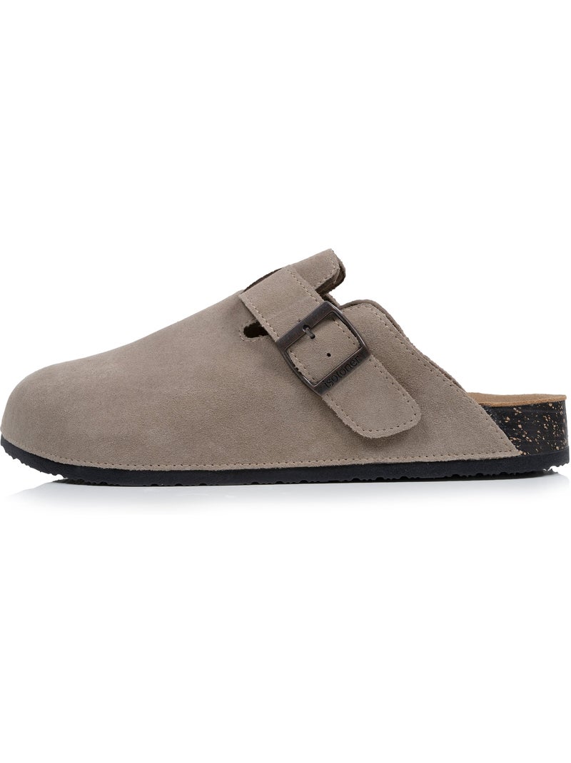 Sabots semelle intérieure cuir extra-flex - patch talon confort Taupe - Kiabi