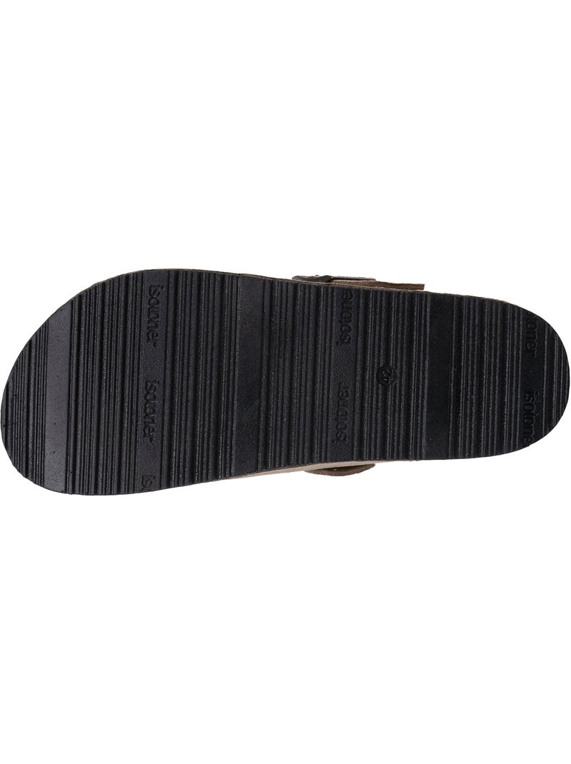 Sabots semelle intérieure cuir extra-flex - patch talon confort Taupe - Kiabi