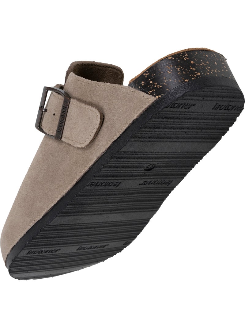 Sabots semelle intérieure cuir extra-flex - patch talon confort Taupe - Kiabi