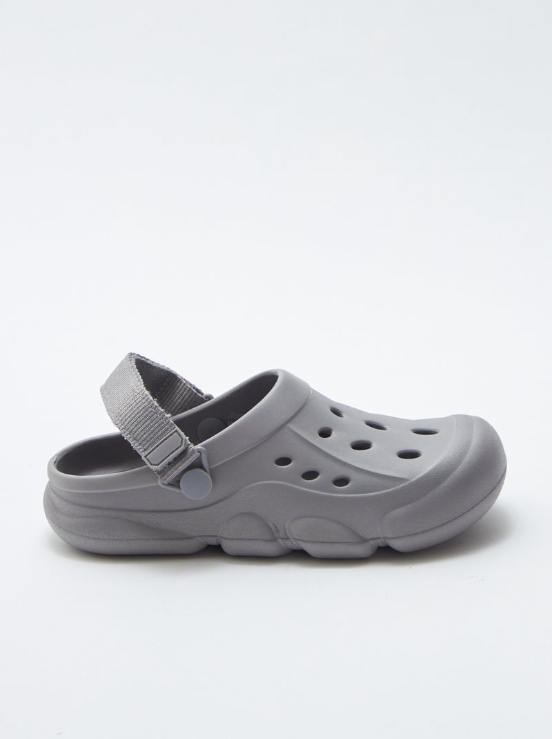 Sabots unis en plastique moulé GRIS - Kiabi