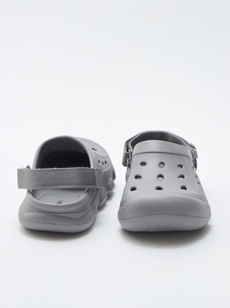 Sabots unis en plastique moulé GRIS - Kiabi