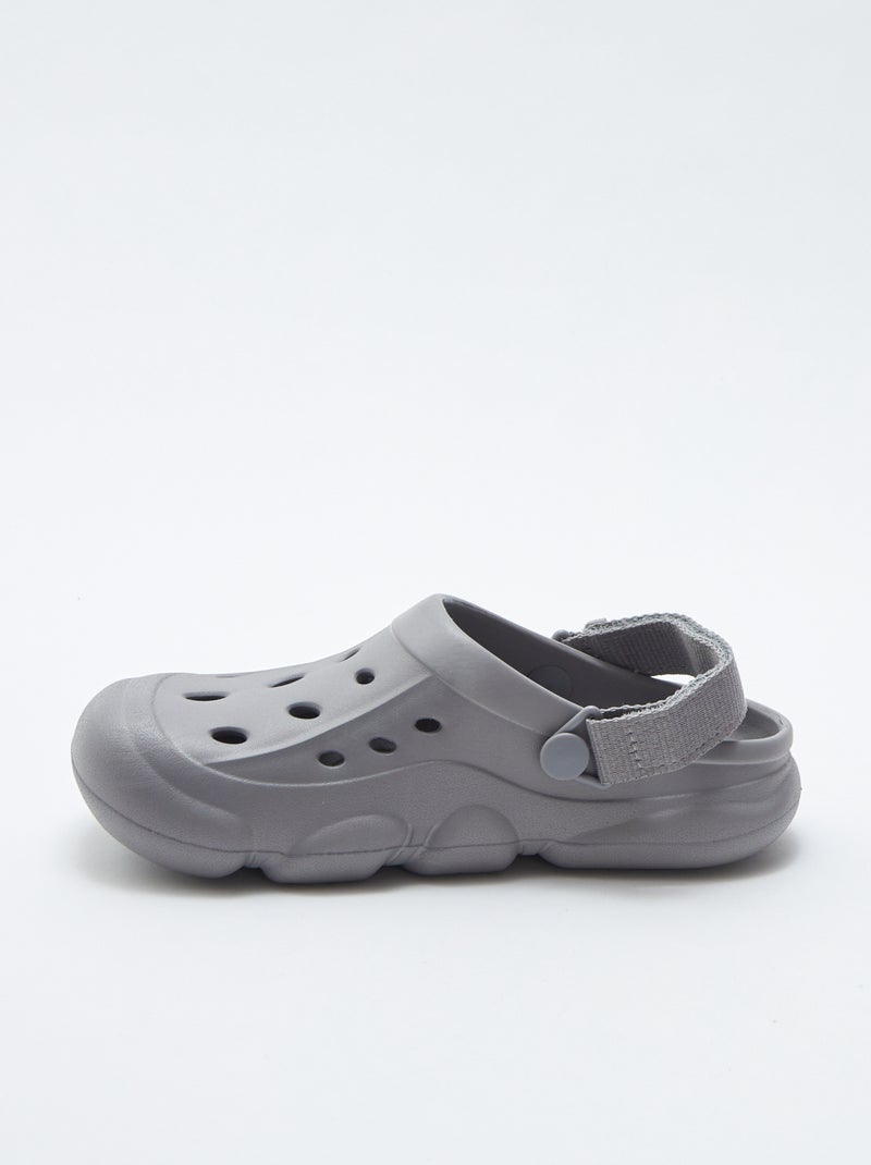 Sabots unis en plastique moulé GRIS - Kiabi