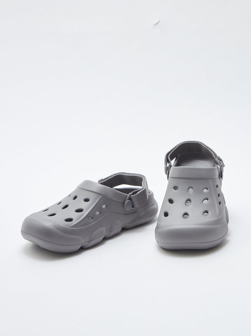 Sabots unis en plastique moulé GRIS - Kiabi